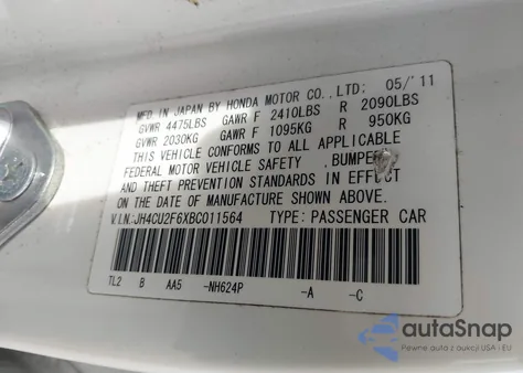 2011 Acura Tsx 2.4 z USA, uszkodzony, nr VIN JH4CU2F6XBC011564